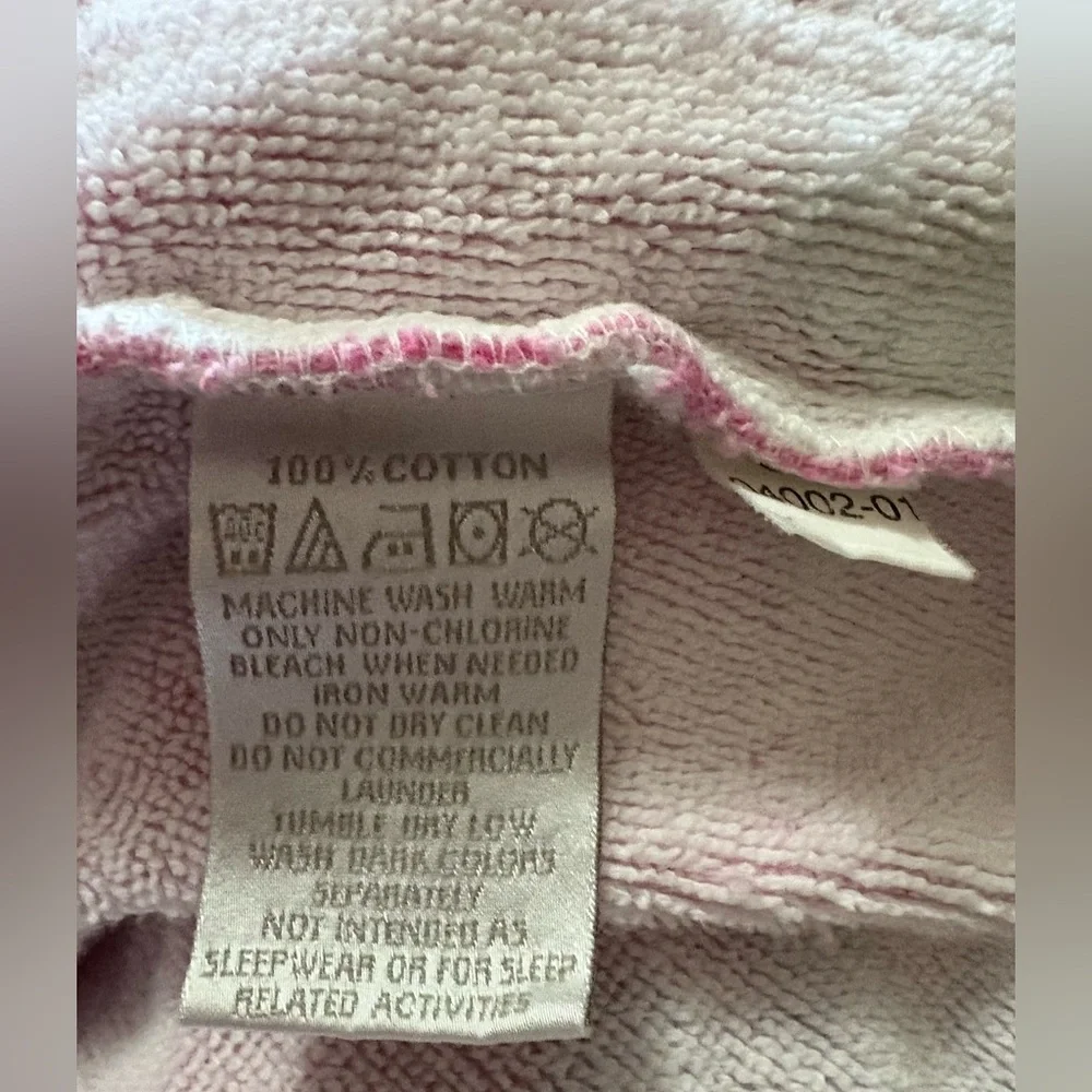 Frette Toddler 2/3 Small Pink Floral Hooded Robe Mouse and Flowers